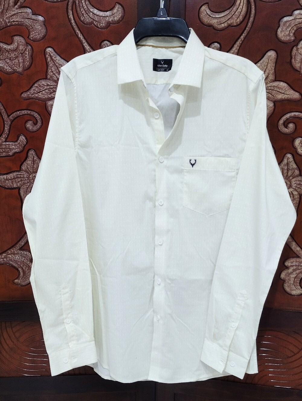 Allen Solly Men's White Dress Shirt with Chest Pocket